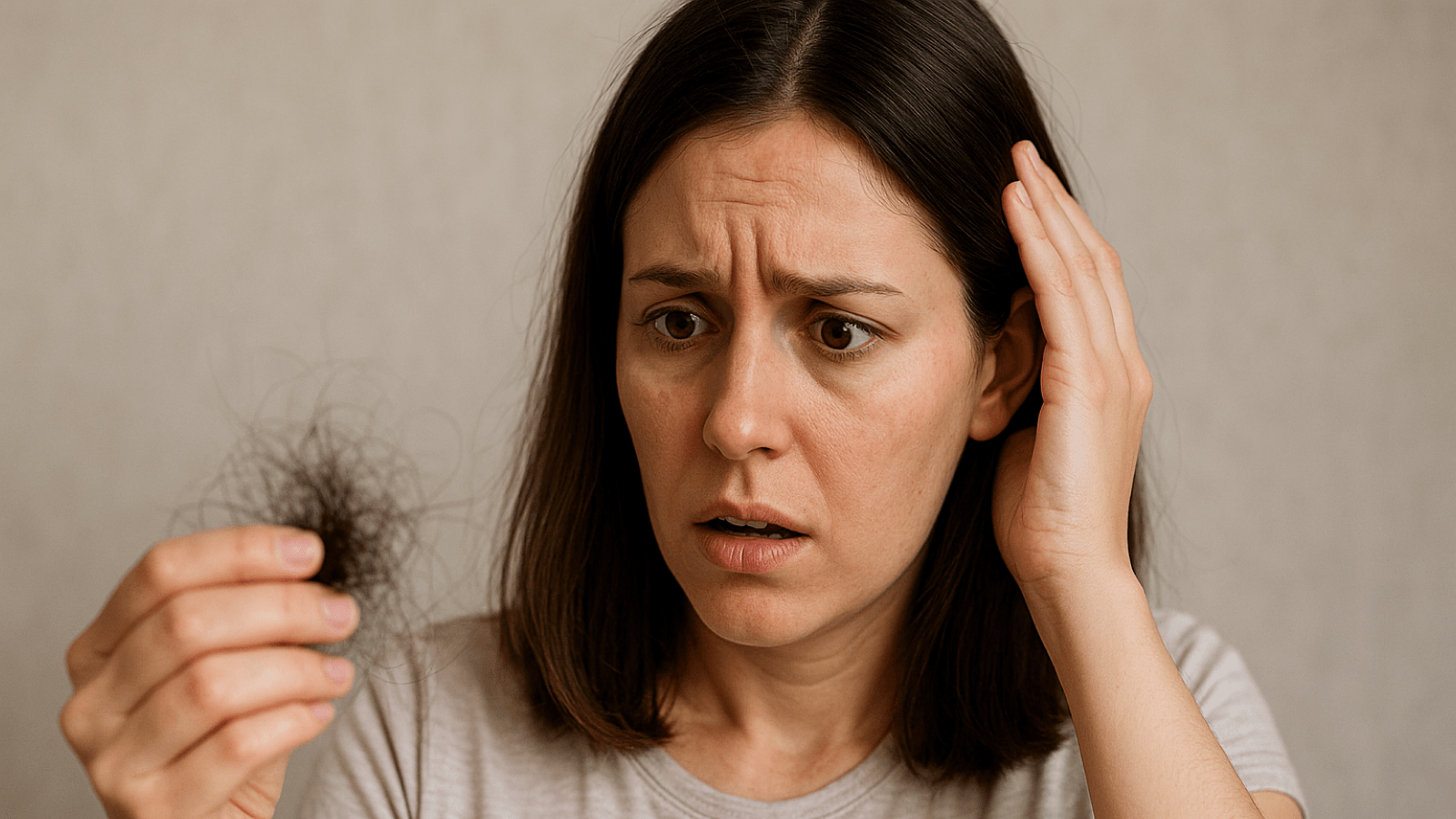 تصویر ریزش مو پس از زایمان در زنان به دلیل تلوژن افلوویوم که تا ۱۸ ماه ممکن است ادامه یابد.